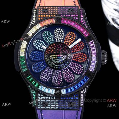 Hublot Rainbow Watch Classic Fusion Takashi Murakami Diamonds 45mm-Best Hublot Watches Replica